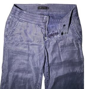 Level 99 - Linen Blend Blue Trouser Pants - Size 27